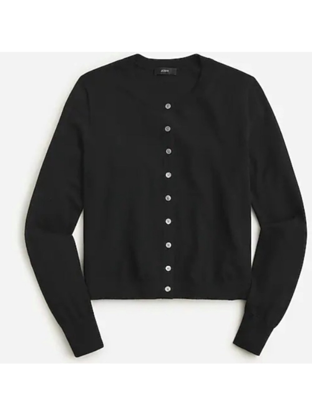 J. Crew NWOT Black 💯% Merino Wool Crewneck Button-Front Cardigan Sweater